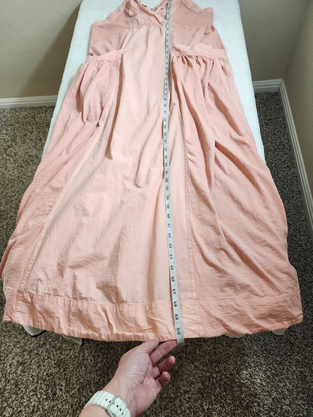 Anthropologie Daily Practice Island Sleeveless Maxi Dress S Peach Pink Cotton - Picture 11 of 16